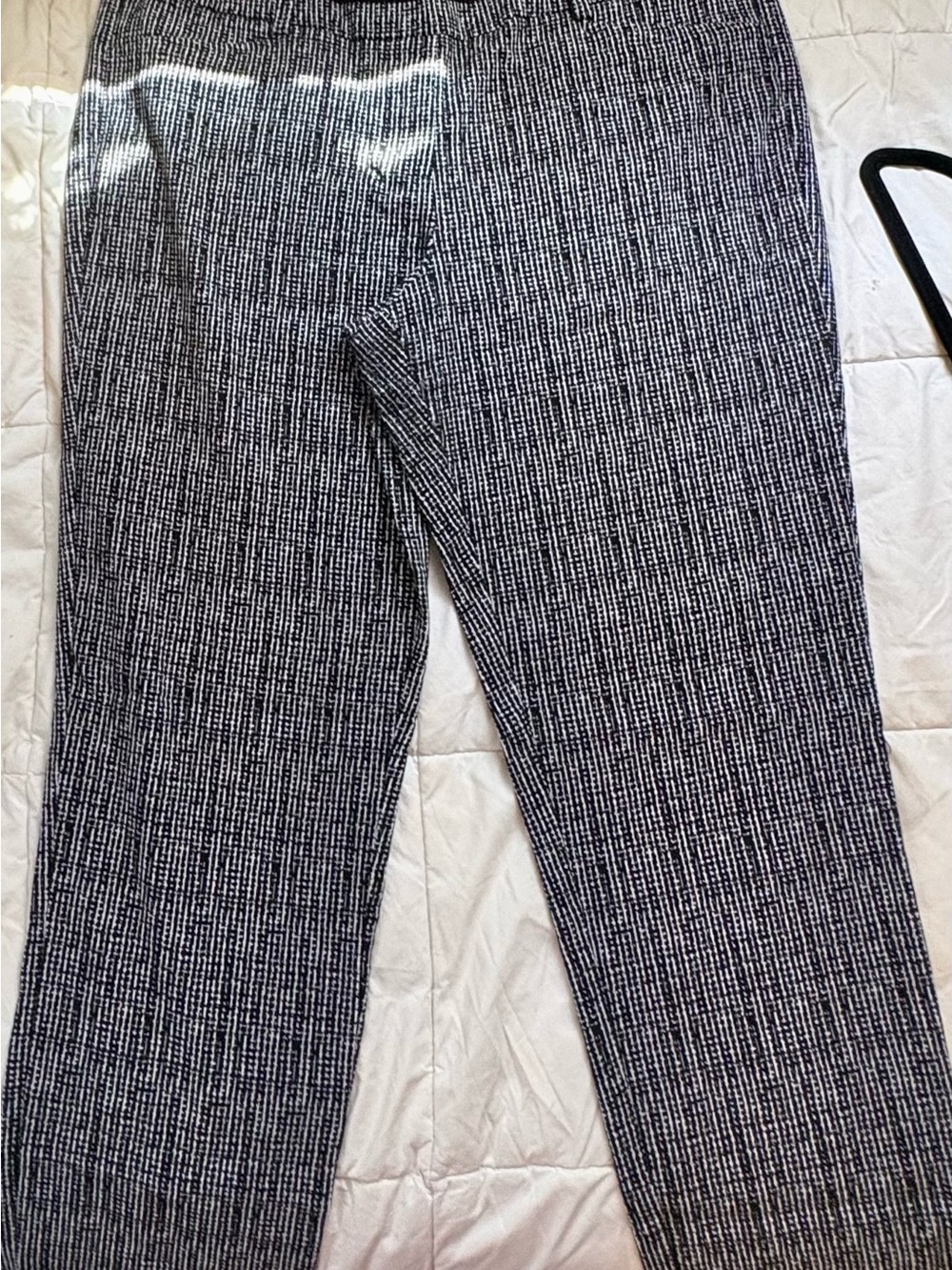 Women’s Textured Black & White Stretch Trousers